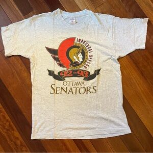 Vintage 1992-93 Ottawa Senators Inaugural Season Shirt NHL Hockey Distressed L